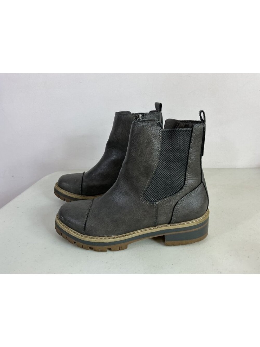 Brown Moto Ankle Boots Womens 6